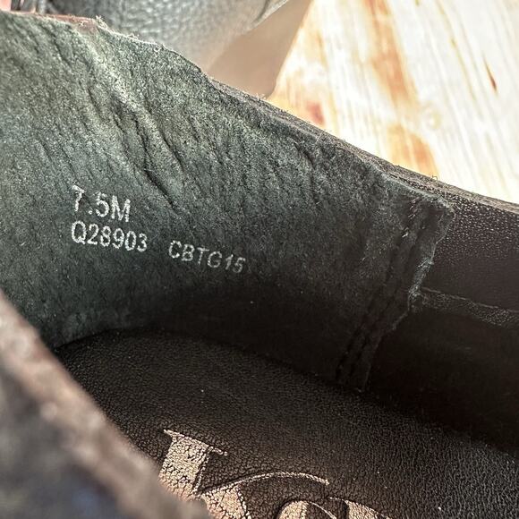 Kork Ease JANELLE Sz 7.5 Leather Oxford Wedge High Heel Bootie Shoes Witchy Goth - Picture 10 of 11